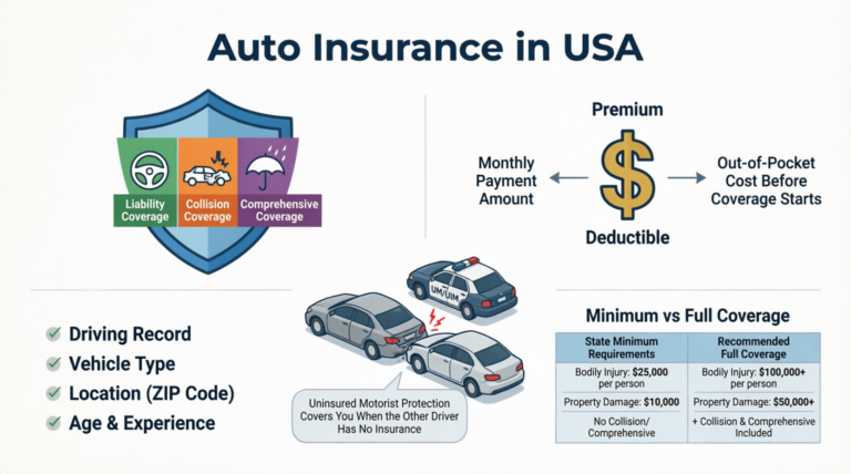Auto Insurance in the USA: Coverage Types, Costs, and How to Choose a Policy